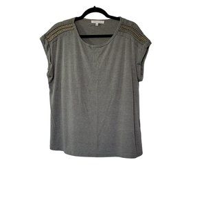 Rose + Olive heather gray sleeveless scoop neck t-shirt Women's large 1147